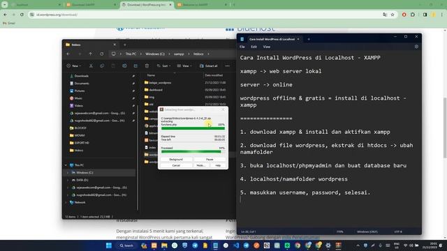 TUTORIAL WORDPRESS PEMULA - 36. CARA INSTALL WORDPRESS DI LOCALHOST XAMPP смотреть онлайн