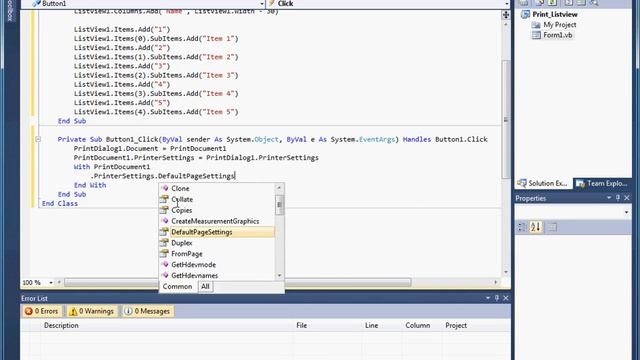 VB.NET Print from listview смотреть онлайн