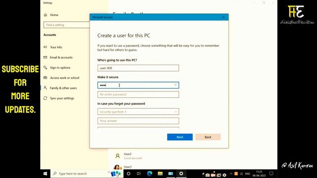 How to Create a New User Account on Windows 10 - By Asif Kamran | Hindustani Education | смотреть онлайн