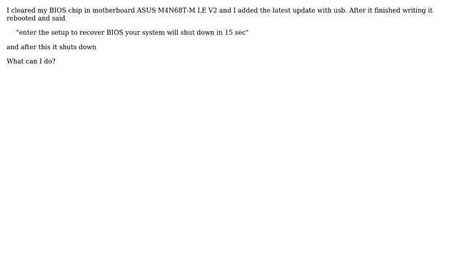 ASUS M4N68T-M LE V2 bios setup смотреть онлайн