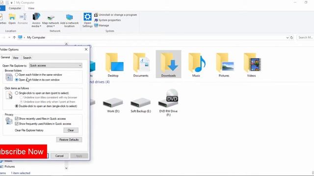 Fix each click open each folder always in new window 10, XP, 7 смотреть онлайн