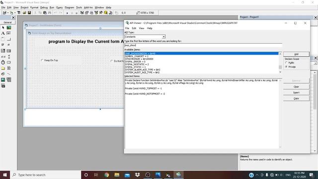 Win API - BCA Journal Program (18. To display a form always on top of other windows) смотреть онлайн