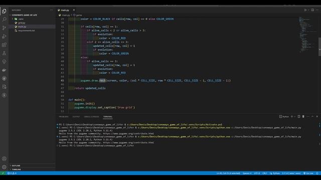 Игра "Жизнь" на Python (Conway's Game of Life) смотреть онлайн