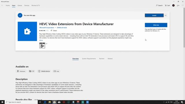 Solution to open HEVC H 265 Videos On Windows 10 PC Free смотреть онлайн