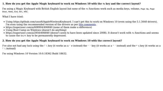Apple: Apple Magic Keyboard on Windows 10 (fn key and layout) (3 Solutions!!) смотреть онлайн