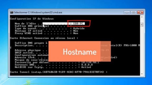 How to find your hostname, IP addr & MAC addr| كيف تحصل على اسم الحاسوب وعنوان الايبي والماك