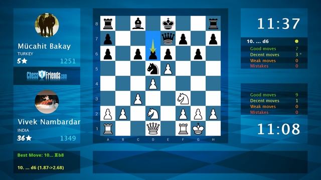 Chess Game Analysis: Vivek Nambardar - Mücahit Bakay : 1-0 (By ChessFriends.com) смотреть онлайн