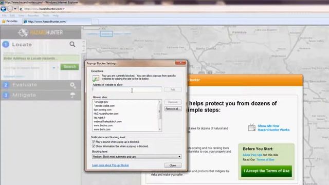 How to Allow Pop Ups for HazardHunter.com in IE 8 смотреть онлайн