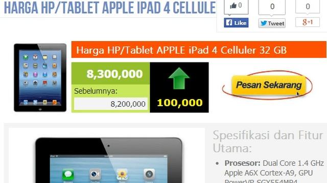 Harga HP: APPLE iPad 4 Celluler 32 GB смотреть онлайн