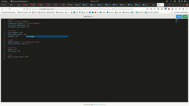 Setting up the Snappy Mail admin panel on Cloudron смотреть онлайн