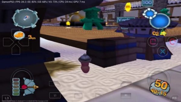 Running Worms Forts: Under Siege (PS2 game) on android (DamonPS2 Emulator PS2)