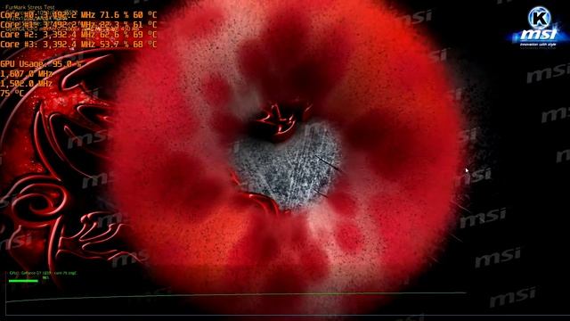 Roasting the GT 1030 in the Lenovo m91p up to 80 °C for 11 mins | MSI Kombustor Stress Test | смотреть онлайн
