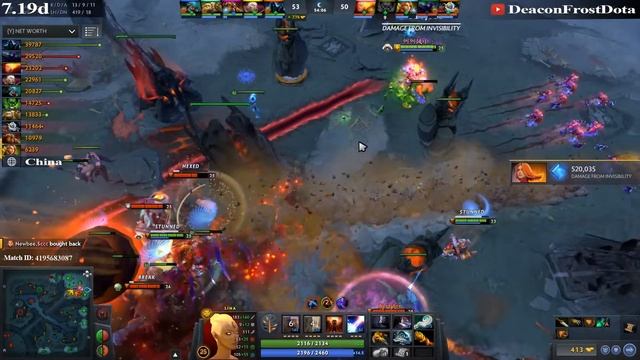 宋淳 Sccc [Lina] vs [Invoker] ► China Ranked ► Dota 2 7.19d