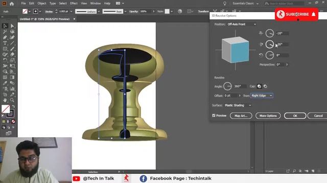 3D Objects : How to Make a 3D Door Lock Handle in Adobe Illustrator in Just a Few Steps смотреть онлайн