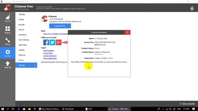 Bản quyền Ccleaner pro V5.55.7108 смотреть онлайн