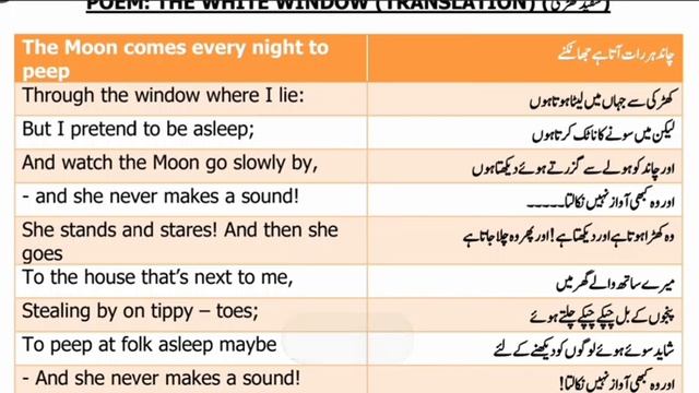 Grade 3 English Poem The White Window Translation by PIPS School System Hafizabad смотреть онлайн