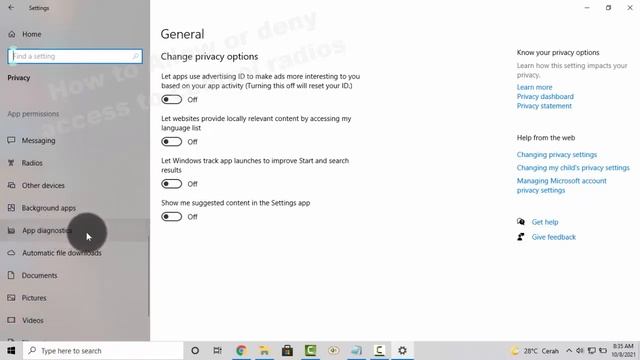 Windows 10 Home : How to Allow or deny apps to access diagnostic info about your other apps смотреть онлайн