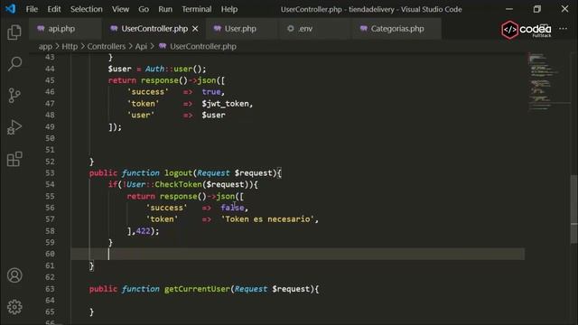 46 CURSO TIENDA DE ABARROTES DELIVERY FLUTTER LARAVEL | Implementación de Logout смотреть онлайн