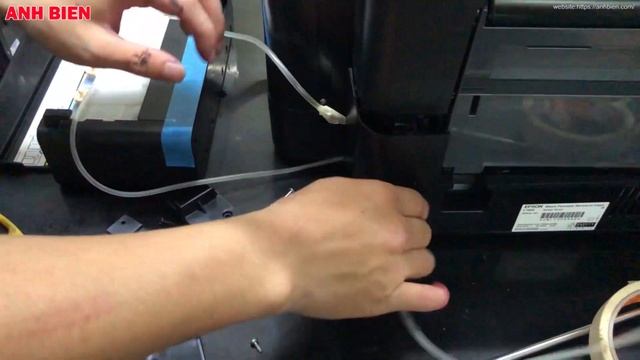 Hướng dẫn chế mực thải máy in Epson L1800 смотреть онлайн