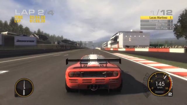 Race Driver GRID - SPA Francorchamps, Grand Prix Circuit - McLaren F1 GTR смотреть онлайн