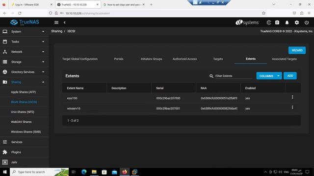 TrueNAS 08 iSCSI BLOCK SHARE WITH CHAP & Windows Server16 смотреть онлайн
