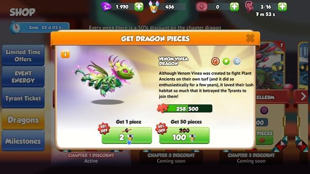 Have you got Venom Vinea Dragon-Dragon Mania legends | Venophasma Tyrant event | DML смотреть онлайн