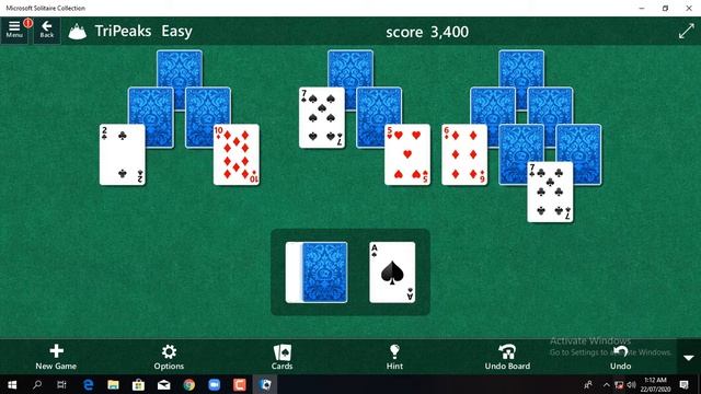 SOLITAIRE--TRIPEAKS-LEVEL-2-WINDOWS GAMES-GAMPLAY ON WINDOWS 10 смотреть онлайн