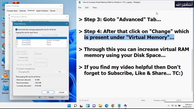 ✅How To Increase Virtual RAM Memory In Windows 11 FREE - ✅Boost PC Performance - 👍Learning Hub смотреть онлайн