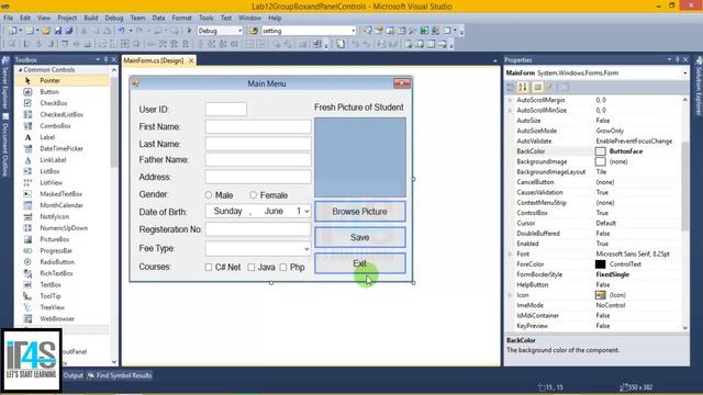 C# Tutorial - GroupBox and Panel Controls definition and difference смотреть онлайн