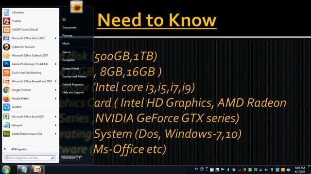 How to Check Total Hard disk Size, RAM,Processor,Graphics Card, OS in Computer and Windows 7,8,10. смотреть онлайн