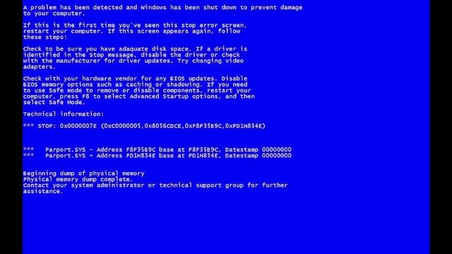 Windows XP BSOD смотреть онлайн