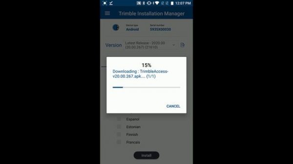 Installing Trimble Installation Manager and Trimble Access on a TDC600 Android Device