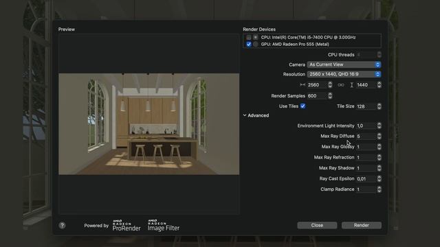 Rendering with Radeon ProRender - Live Home 3D for Mac Tutorials смотреть онлайн