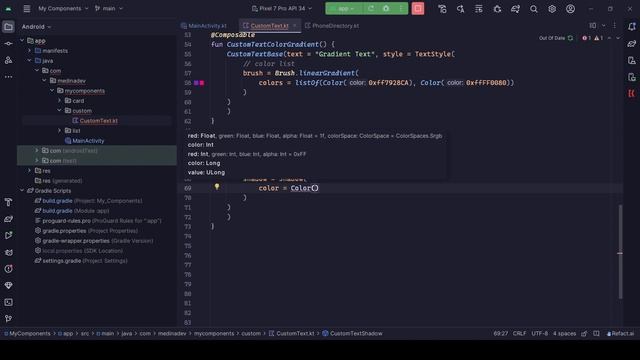 Custom Text Shadow Gradient - Android Jetpack Compose смотреть онлайн