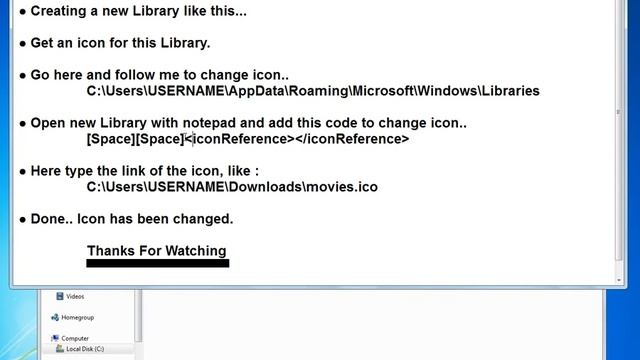 How to Create Windows 7 Libraries and Change their Icons | Easy | HD смотреть онлайн