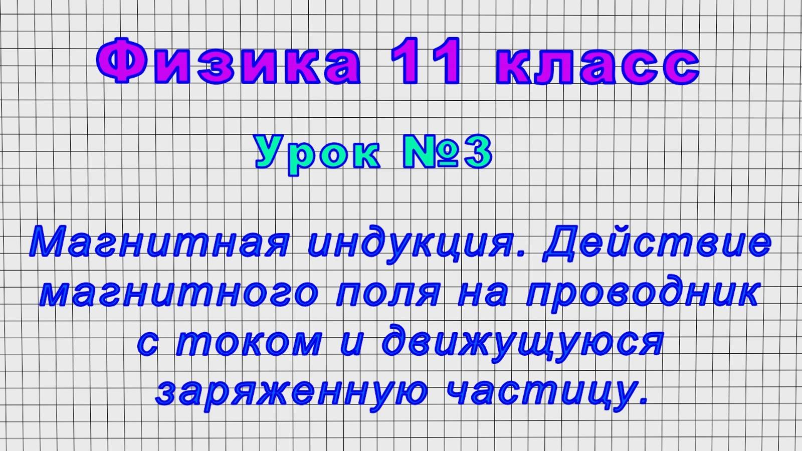 Физика 11 класс (Урок№3 - Магнитная индукция. Действие магнитного поля на проводник с током.) смотреть онлайн
