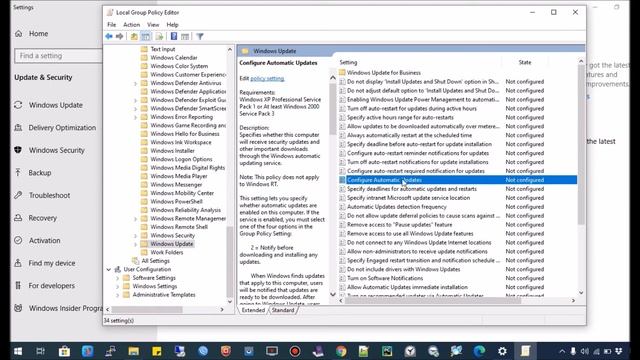 6 Disable Windows Update with gpedit смотреть онлайн