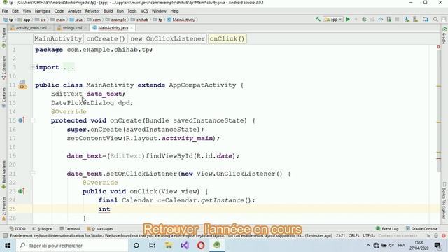 ANDROID : UTILISATION DE DATEPICKERDIALOG DANS UNE APPLICATION смотреть онлайн