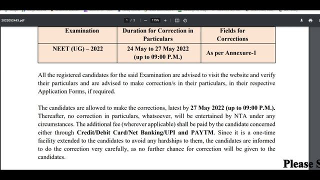 NEET 2022 latest news online application correction window opened | NEET 2022 correction window смотреть онлайн