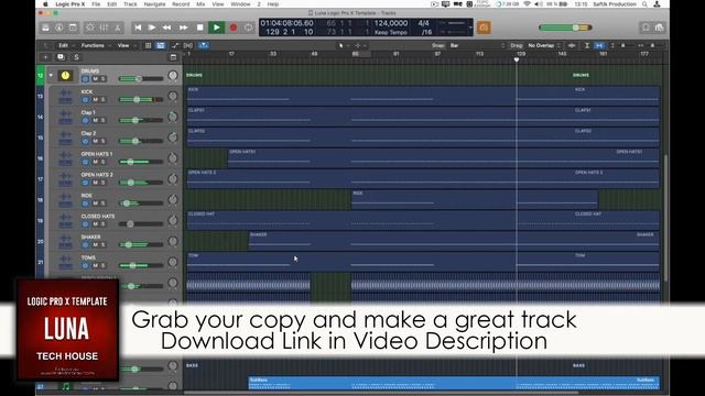 Luna - Tech House Logic Pro X Template Remake (KC Lights - Luna) смотреть онлайн