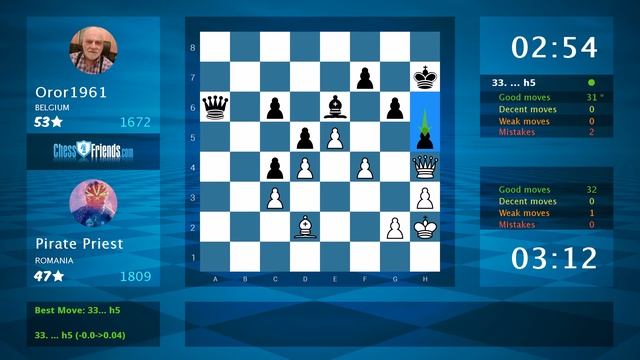 Chess Game Analysis: Pirate Priest - Oror1961 : 1-0 (By ChessFriends.com) смотреть онлайн