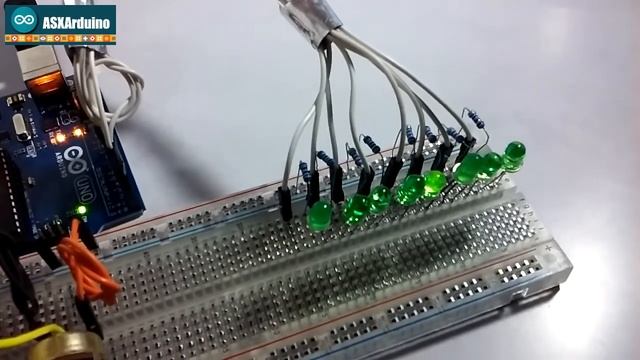 Arduino Uno: 2 potenciómetros x 8 leds (Control de luces) смотреть онлайн