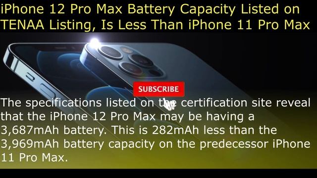 iPhone 12 Pro Max Battery Capacity Listed on TENAA Listing смотреть онлайн