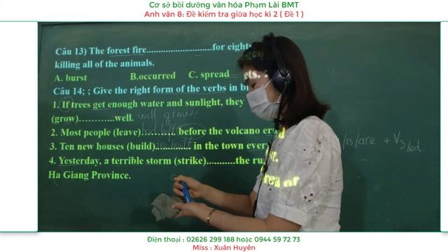 Anh văn 8 : ĐỀ KIỂM TRA GIỮA HỌC KÌ 2 ( Đề 1 ) смотреть онлайн