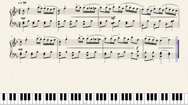 Mozart, Polonaise [Piano Tutorial] смотреть онлайн