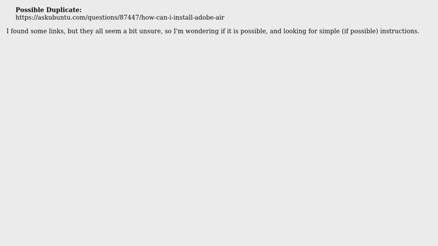 Ubuntu: How do I install Adobe AIR? смотреть онлайн