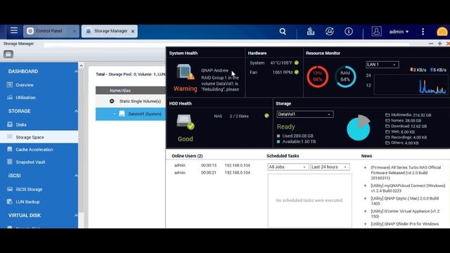 QNAP TS 251 - add new HDD for RAID 1 смотреть онлайн