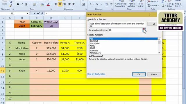 how to make salary slip payroll in excel with formula? MS Excel tutorial Urdu Ms Office TutorAcadem смотреть онлайн