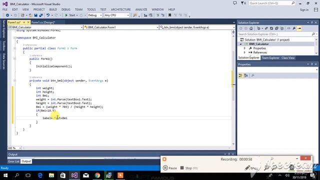 How to Create BMI Calculator in C# || Window form application смотреть онлайн